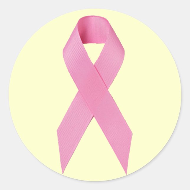 Pegatina Redonda Pegatinas - Cinta de Cáncer de Mama (Anverso)