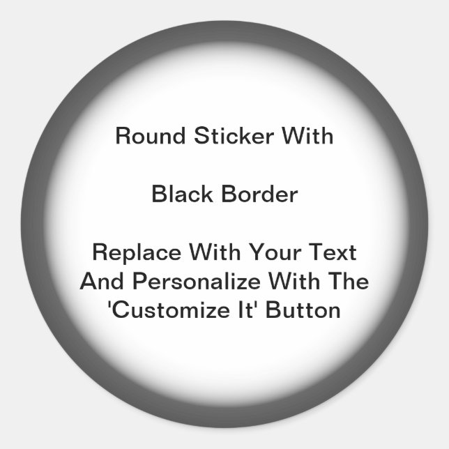 Pegatina Redonda Pegatinas circulares Borde gris negro en hojas (Anverso)