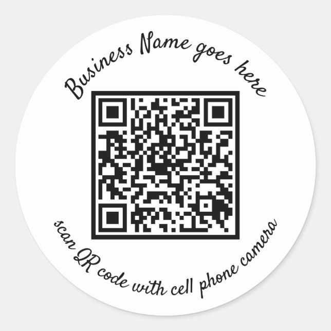 Pegatina Redonda Pegatinas con código QR (Anverso)