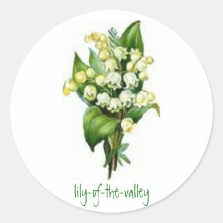 Pegatina Redonda Pegatinas con diseño de Lily-of-the-Valley
