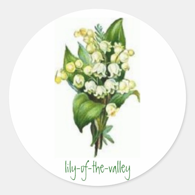 Pegatina Redonda Pegatinas con diseño de Lily-of-the-Valley (Anverso)