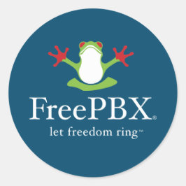 Pegatina Redonda Pegatinas con el logotipo de FreePBX (azul)