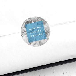 Pegatina Redonda Pegatinas con logotipo floral vintage | Cerulean