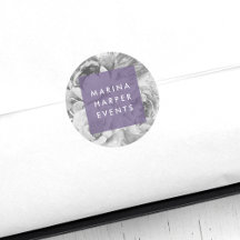 Pegatinas con logotipo floral vintage | Violeta