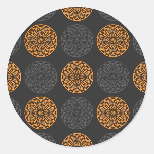 Pegatina Redonda pegatinas con motivos florales (Anverso)