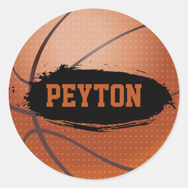 Pegatina Redonda Pegatinas con nombres de baloncesto de Peyton (Anverso)