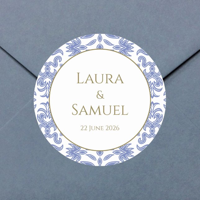 Pegatina Redonda Pegatinas con patrones de Stone Blue (Subido por el creador)