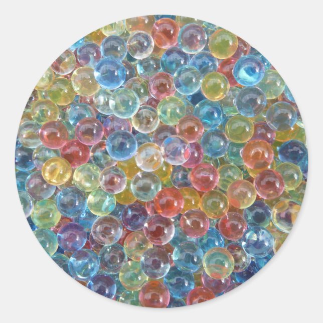 Pegatina Redonda pegatinas con perlas de vidrio de color (Anverso)