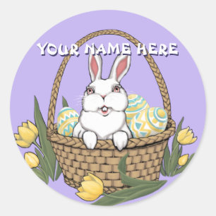 Pegatina Redonda Pegatinas Conejitos de Pascua Personalizados Pegat
