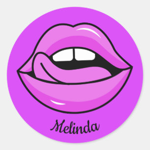Pegatina Redonda Pegatinas conocidos de encargo de los labios