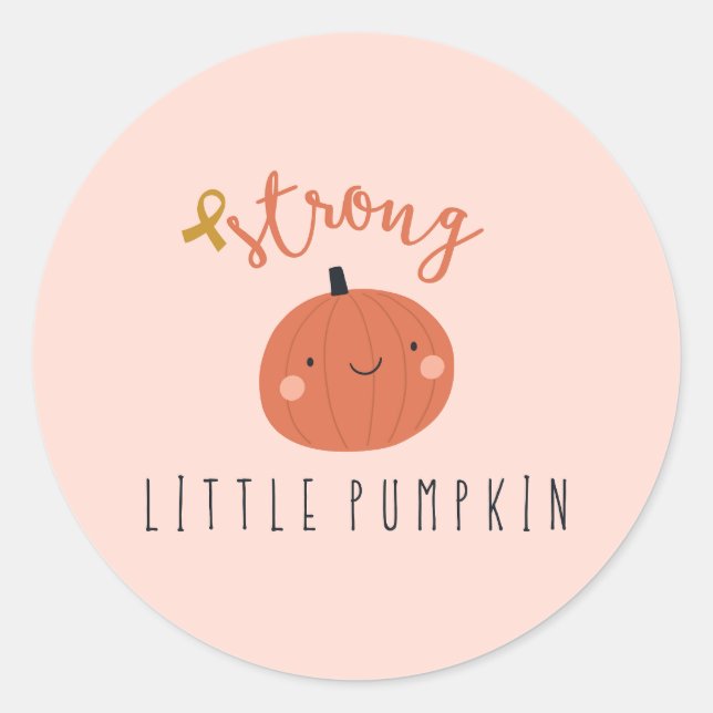 Pegatina Redonda pegatinas contra el cáncer infantil con calabaza f (Anverso)