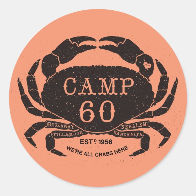 Pegatina Redonda Pegatinas Crabby (Anverso)