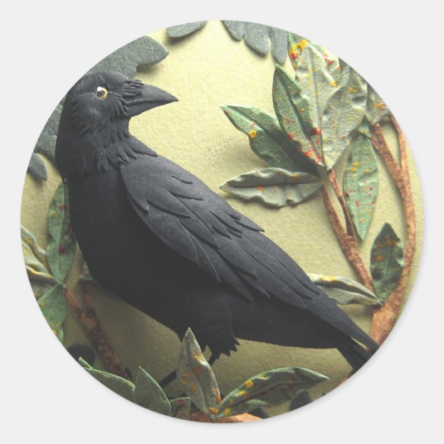 Pegatina Redonda Pegatinas Crow (Anverso)