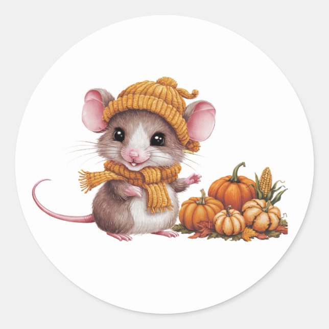 Pegatina Redonda Pegatinas Cute Mouse (Anverso)