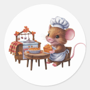 Pegatina Redonda Pegatinas Cute Mouse