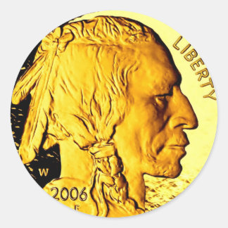 Pegatina Redonda pegatinas de $50 Gold Coin 3"