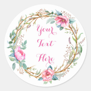 Pegatina Redonda Pegatinas de acuarela