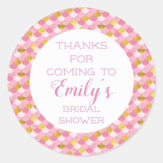 Pegatina Redonda Pegatinas de agradecimiento para fiesta de sirena 