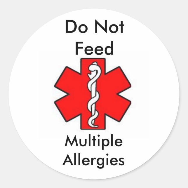 Pegatina Redonda Pegatinas de alerta (Anverso)