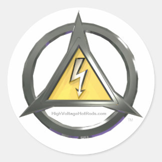 Pegatina Redonda Pegatinas de alta tensión de Hot Rods