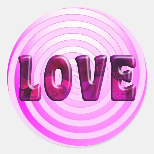 Pegatina Redonda Pegatinas de amor hipnótico (Anverso)