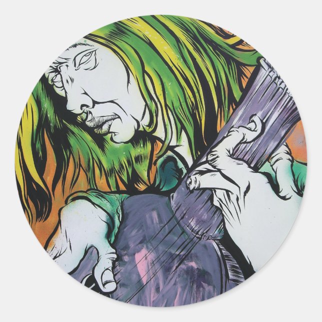 Pegatina Redonda Pegatinas de Andy Howell (Anverso)