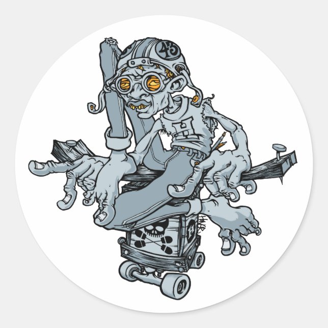 Pegatina Redonda Pegatinas de Andy Howell (Anverso)