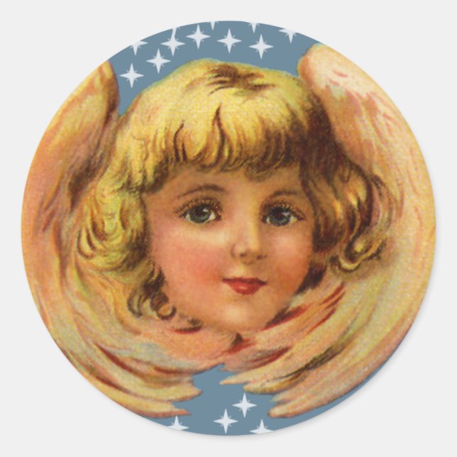 Pegatina Redonda Pegatinas De Angel And Stars (Anverso)