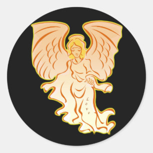 Pegatina Redonda Pegatinas De Ángel De Amor