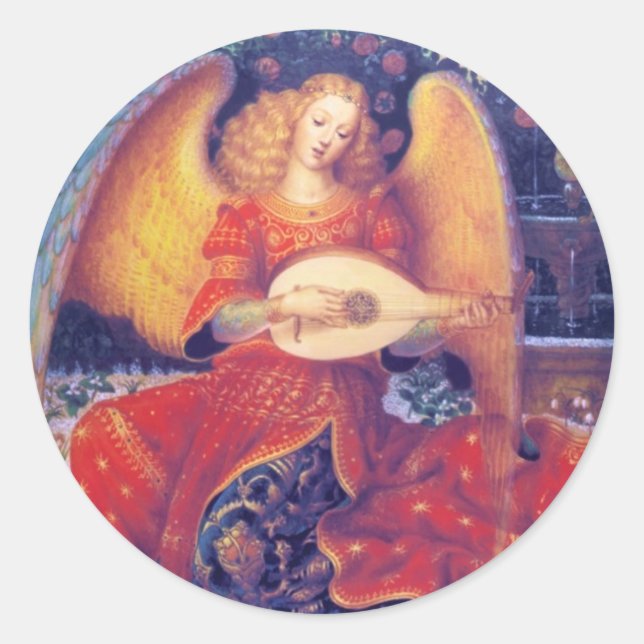 Pegatina Redonda Pegatinas de Angel de Dios (Anverso)