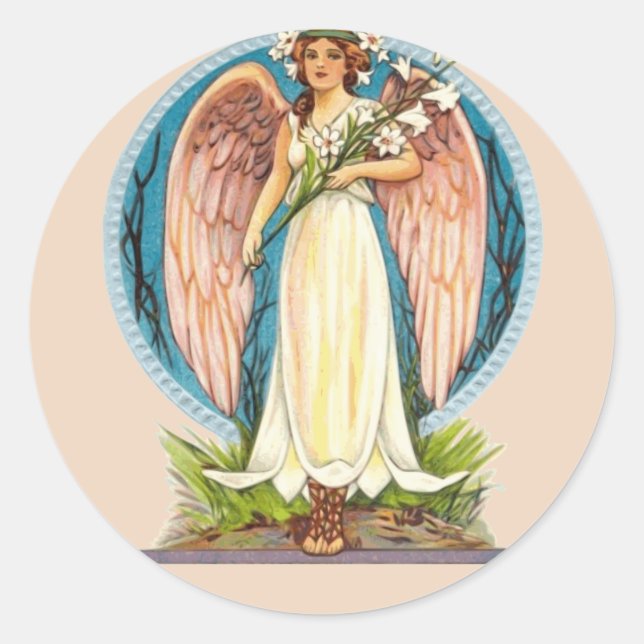 Pegatina Redonda pegatinas de ángeles místicos (Anverso)