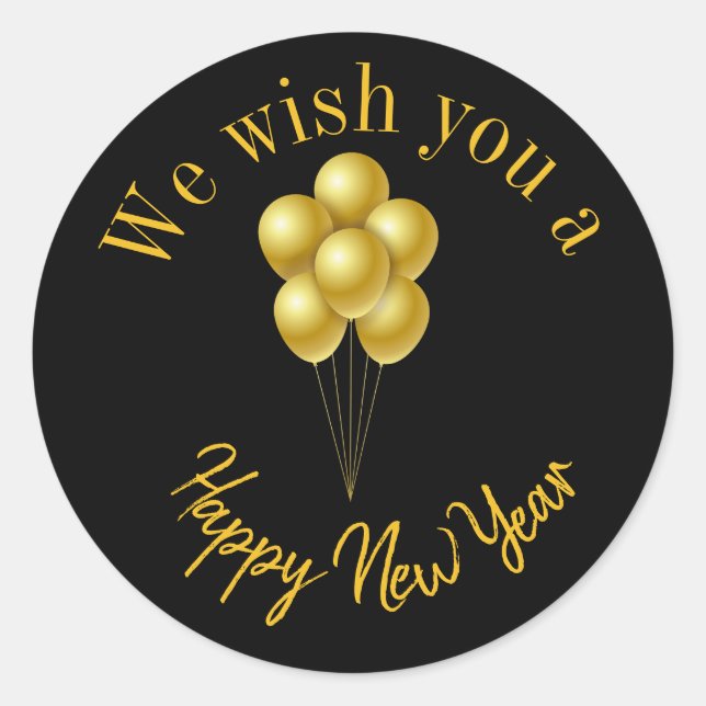 Pegatina Redonda Pegatinas de Año Nuevo (Anverso)