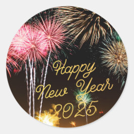Pegatina Redonda Pegatinas de Año Nuevo