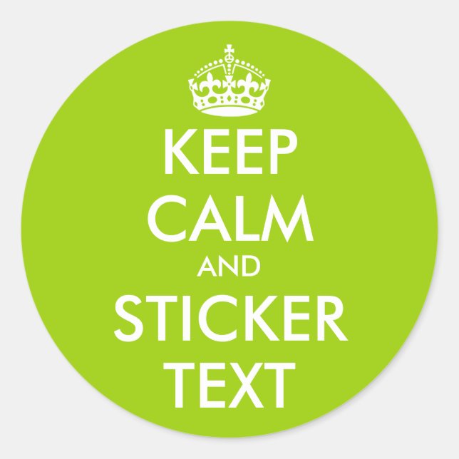 Pegatina Redonda Pegatinas de Apple green Keep Calm | personalizabl (Anverso)