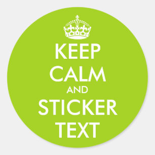 Pegatina Redonda Pegatinas de Apple green Keep Calm   personalizabl