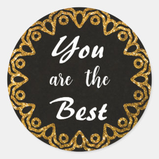 Pegatina Redonda Pegatinas de Apreciación minimalista de Mandala Go