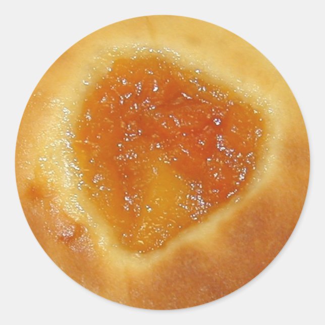 Pegatina Redonda Pegatinas de Apricot Kolache (Anverso)