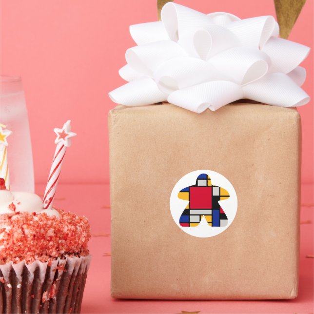 Pegatina Redonda Pegatinas de arte moderno (Fiesta)