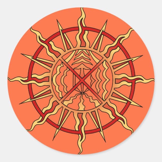 Pegatina Redonda Pegatinas de arte nativos Regalos de vida de las n (Anverso)