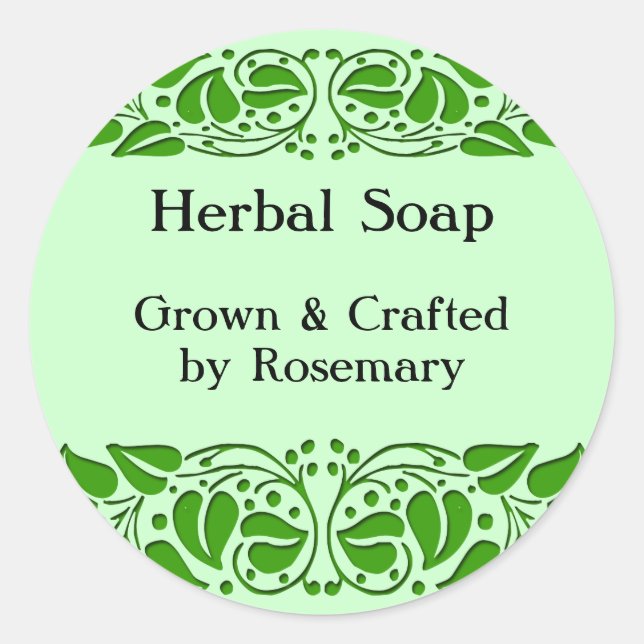 Pegatina Redonda Pegatinas de artesanías Personalizados de Green Le (Anverso)