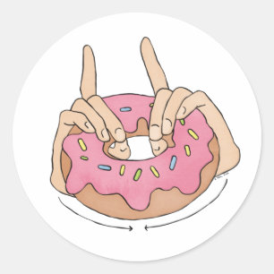 Pegatina Redonda PEGATINAS de ASL Doughnut