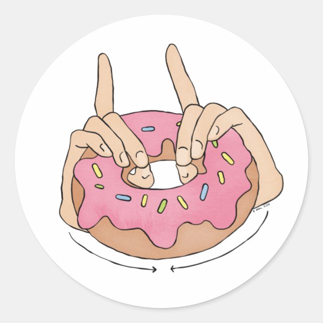 Pegatina Redonda PEGATINAS de ASL Doughnut (Anverso)