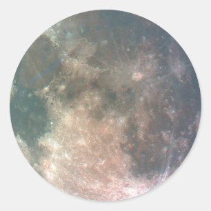 Pegatina Redonda pegatinas de astronomía de "LUNA COMPLETA"