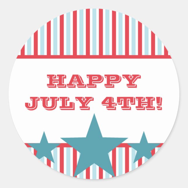 Pegatina Redonda Pegatinas de audaces estrellas y rayas (Anverso)