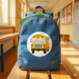 Pegatina Redonda Pegatinas de autobuses escolares amarillos