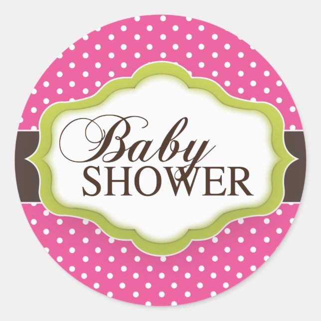 Pegatina Redonda Pegatinas de Baby Shower (Anverso)