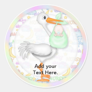 Pegatina Redonda Pegatinas de Baby Shower Cupcake Toppers