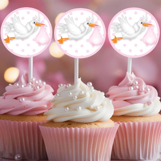 Pegatina Redonda Pegatinas de Baby Shower Cupcake Toppers (Subido por el creador)