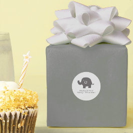 Pegatina Redonda Pegatinas de Baby Shower Cute Elephant