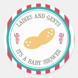 Pegatina Redonda Pegatinas de Baby Shower de Little Peanut Circus